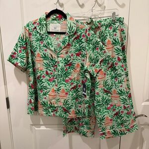 Printfesh Floral Pajama Set - Green and Pink